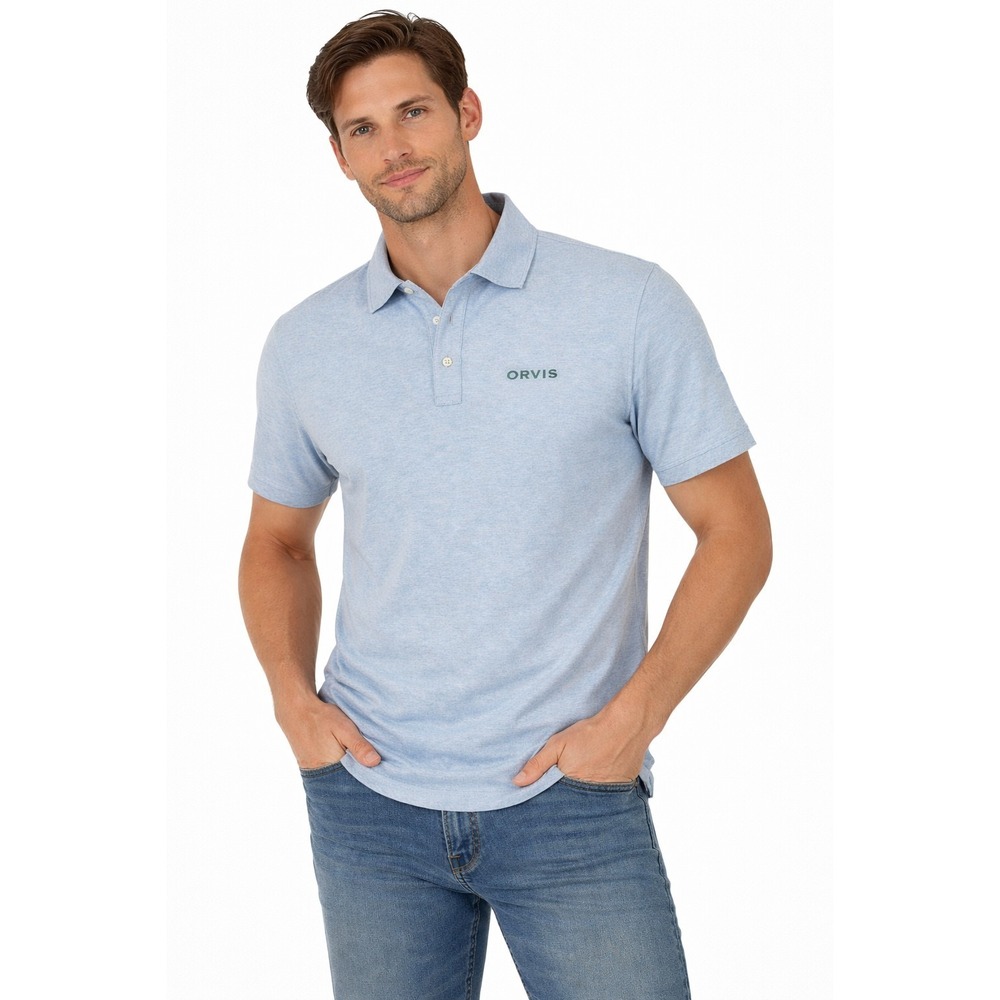 Orvis Polo Shirt Short Sleeves Blue Mens Size Medium